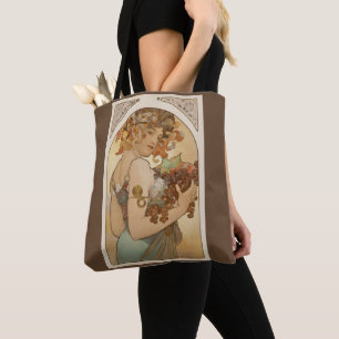 Bolso De Tela Fruta de Alphonse Mucha, Arte Vintage Art Nouveau