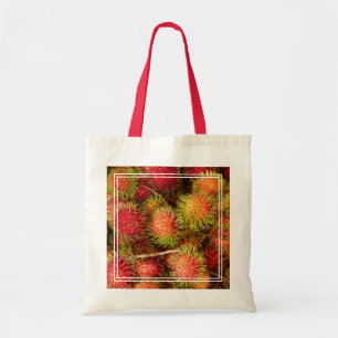 Bolso De Tela Fruta de Rambutan en el mercado Can Duoc