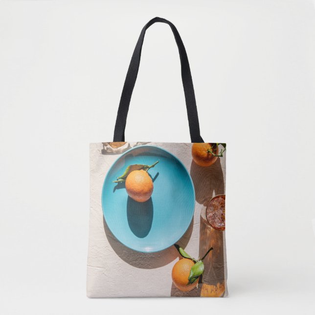 Bolso De Tela fruta naranja en placa (Anverso)