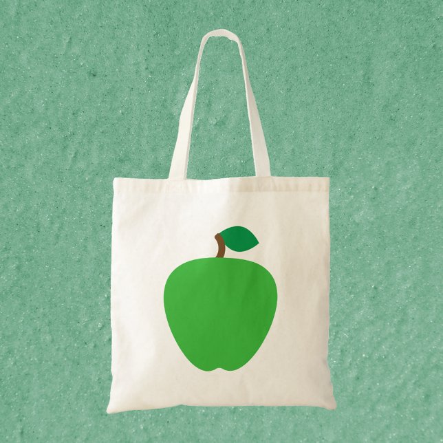 Bolso De Tela Fruta verde de Apple (A tote bag with a graphic of a green apple)