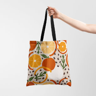 Bolso De Tela Frutas cítricas orgánicas modernas y confeti geomé