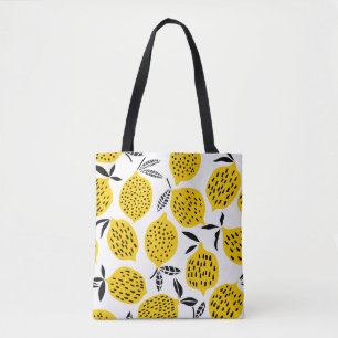 Bolso De Tela Frutas de limón: diseño inmaculado vintage.