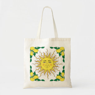 Bolso De Tela Frutas de limón tropical, cara de sol.