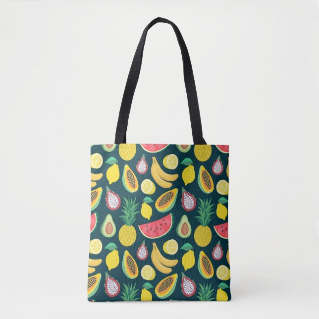 Bolso De Tela Frutas tropicales Vintage Pattern Bliss (Anverso)