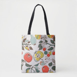 Bolso De Tela frutas variadas. patrón transparente
