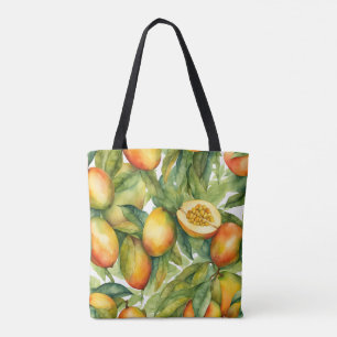 Bolso De Tela Frutas y hojas de mango