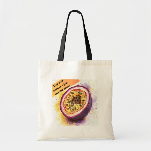 Bolso De Tela Fruto divertido y motivacional de la fruta (Frente)