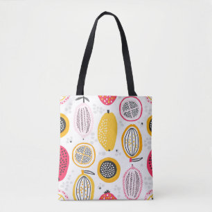 Bolso De Tela Frutos exóticos dibujados a mano: Verano de época
