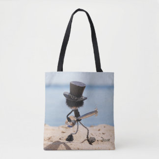 Bolso De Tela Fubby gitarist met look alike Slash hoed.