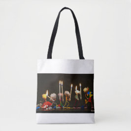 Bolso De Tela Fubby's die feestelijk met kaarsjes lopen, grappig