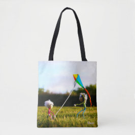 Bolso De Tela Fubby's die samen spelen met een vlieger.