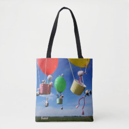 Bolso De Tela Fubby's in luchtballonnen die op avontuur gaan.