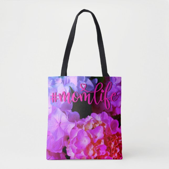 Bolso De Tela Fuchsia Pink Hydrangeas (Anverso)