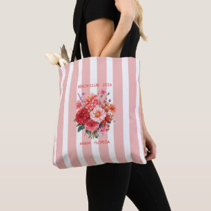 Bolso De Tela Fucsia, Coral y Tangerina Chic Costero Club de Pla