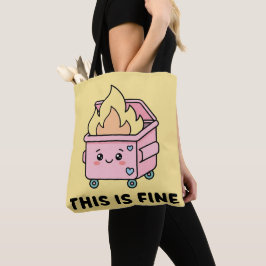 Bolso De Tela Fuego en el contenedor Kawaii Esto está bien Diver