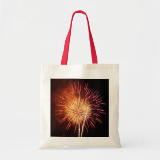 Bolso De Tela Fuegos artificiales rojos, blancos y azules I Patr