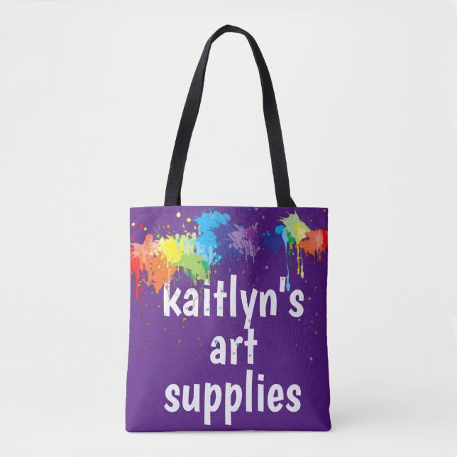 Bolso De Tela Fuente personalizada linda del arte (Anverso)