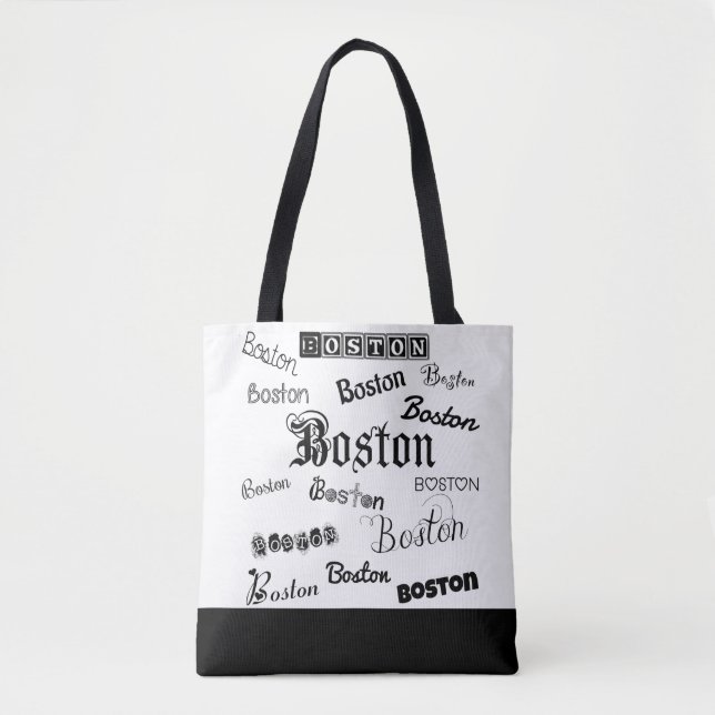 Bolso De Tela Fuentes negras de Boston (Anverso)