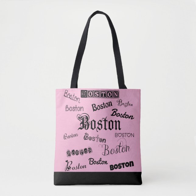 Bolso De Tela Fuentes negras de Boston (Anverso)