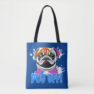 Bolso De Tela ¡Fuera! Graffiti Pug Paint