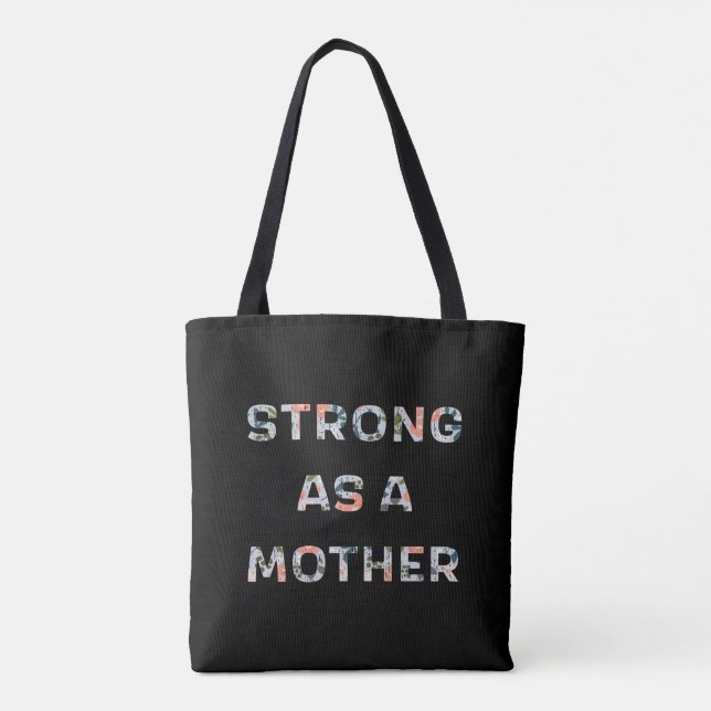 Bolso De Tela Fuerte como diseño floral madre (Reverso)