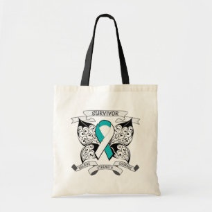 Bolso De Tela Fuerza de la mariposa del superviviente del cánce