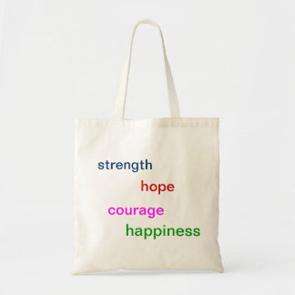 Bolso De Tela "Fuerza, esperanza, coraje, felicidad" 