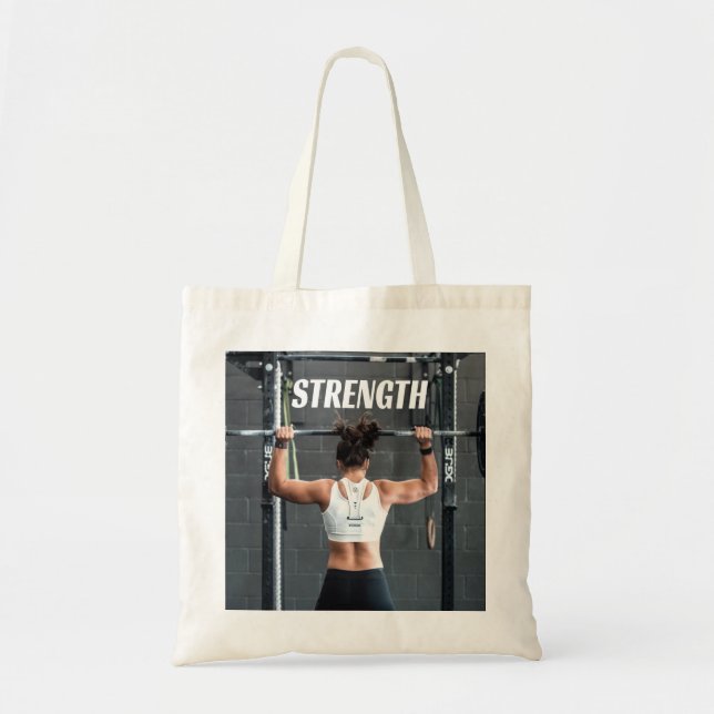 Bolso De Tela Fuerza Fitness Mujeres Músculo Peor Motivación (Frente)