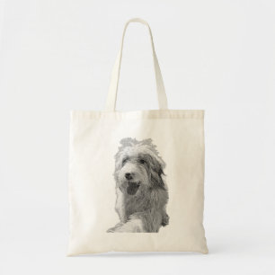 Bolso De Tela Fuerza Suave – Retrato de Perro Monocromo