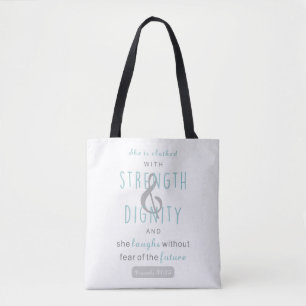 Bolso De Tela fuerza y dignidad proverbios 31 mujer cristiana