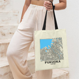 Bolso De Tela Fukuoka, Japan, City Map Tote Bag