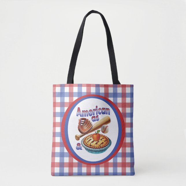 Bolso De Tela Fun American as Baseball & Apple Pie  (Anverso)