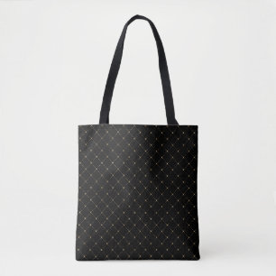 Bolso De Tela Fun Black and Gold Pattern Honey Bee