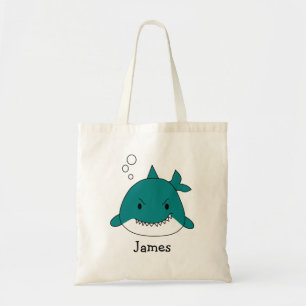 Bolso De Tela Fun Blue Shark Personalizado