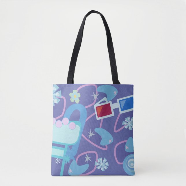 Bolso De Tela Fun Boomerangs Glasses 3D Patrón Retro Cincuenta (Anverso)