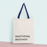 Bolso De Tela Fun EMOTIONAL BAGGAGE Minimalista tipografía moder<br><div class="desc">La bolsa de tocador "emotivo" presenta un diseño minimalista y moderno que incorpora una divertida cita tipográfica. La cita, "equipaje emocional", está impresa en negrita, contrastando las letras en la parte delantera de la bolsa y las líneas simples y limpias de las letras le dan un aire moderno y sofisticado....</div>