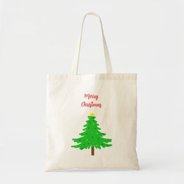 Bolso De Tela Fun Festive Merry Christmas Trees (Frente)