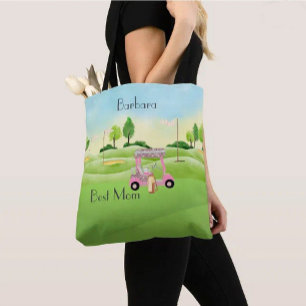 Bolso De Tela Fun Glitzy Carro de golf Mejor nombre de mamá