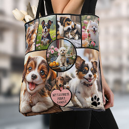 Bolso De Tela Fun Multi Photo Collage Dog Lover