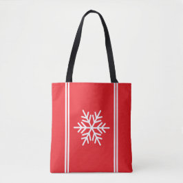 Bolso De Tela Fun Navidades brillantes Rayos Blancos Rojos Snowf
