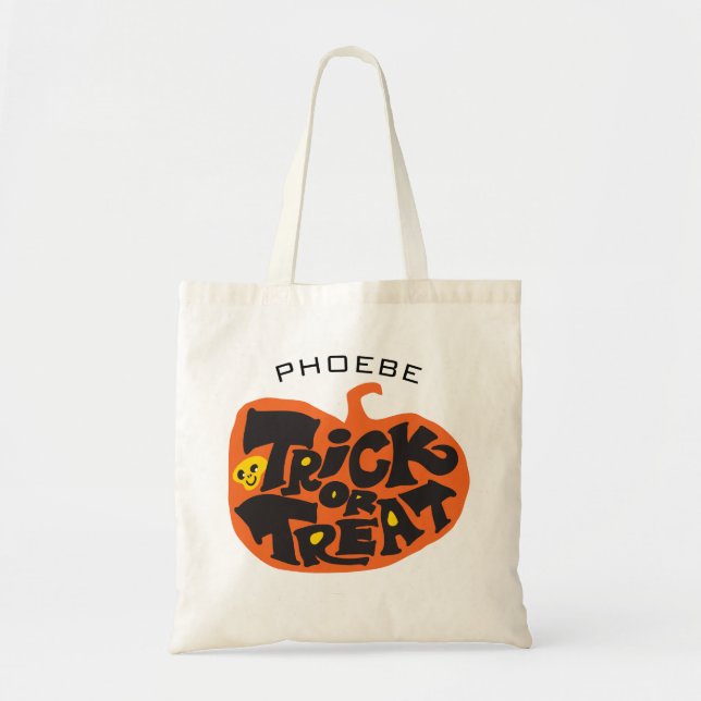 Bolso De Tela Fun Playful Pumpkin Halloween  (Frente)