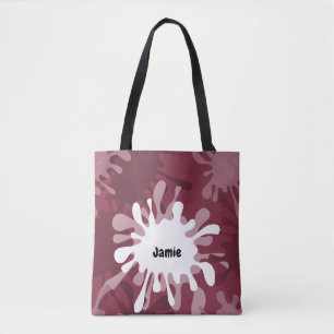 Bolso De Tela Fun Red Pintar Splatter Nombre Tote Bag