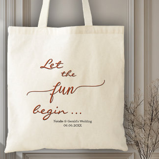 Bolso De Tela Fun Red Script Simple Boda Tote Bag