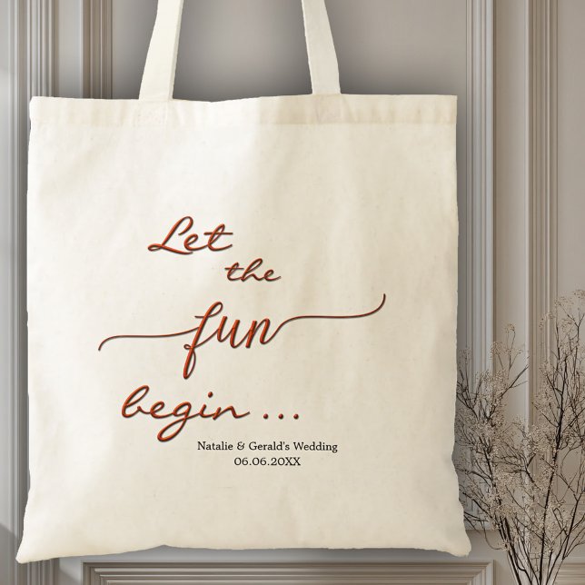 Bolso De Tela Fun Red Script Simple Boda Tote Bag (Enchanting wedding or bridal tote bag with a stylized red script text)