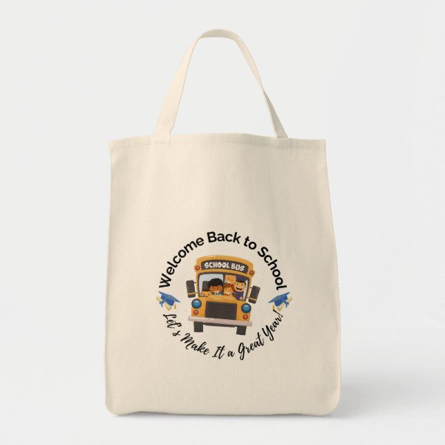 Bolso De Tela Fun School Bus Tote for Kids (Frente)