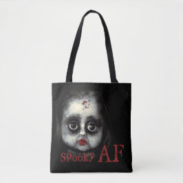 Bolso De Tela Fun Spooky AF Gótico espeluznante Doll Face Hallow