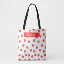 Bolso De Tela Fun Strawberry Personalized Name