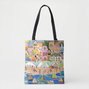Bolso De Tela Fun Sunny Beach Town Happy Vacation Tourist
