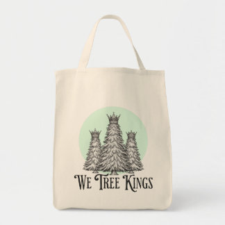 Bolso De Tela Fun We Three Kings pun tree tote bag
