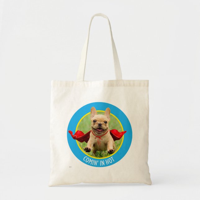 Bolso De Tela Funcionamientos lindos del super héroe del bulldog (Frente)